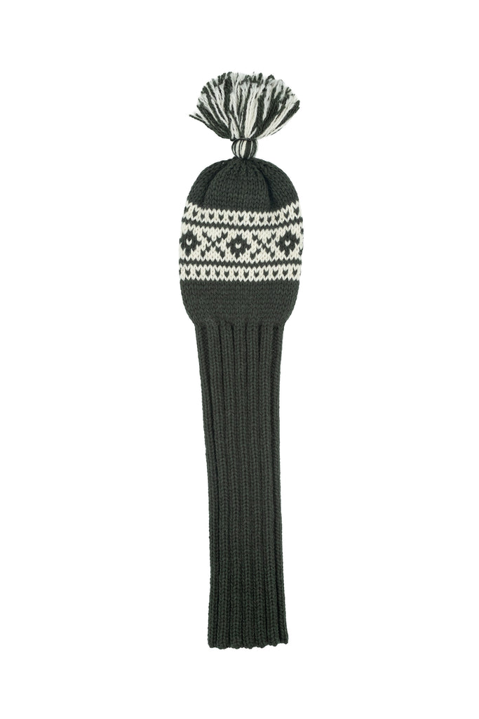 Knit wool driver golf headcover in green with Nordic cross pattern – Ørn Golf Co.