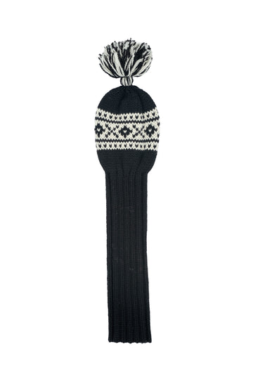 Knit wool driver golf headcover in black with Nordic cross pattern – Ørn Golf Co.