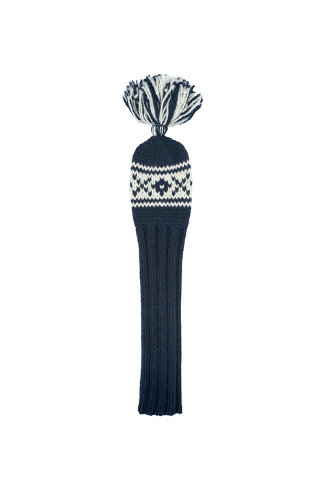 Knit wool hybrid golf headcover in blue with Nordic cross pattern – Ørn Golf Co.