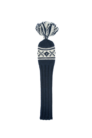 Knit wool hybrid golf headcover in blue with Nordic cross pattern – Ørn Golf Co.