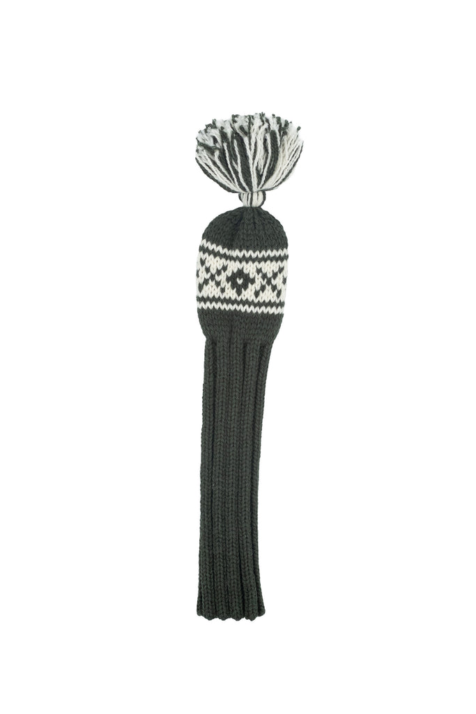 Knit wool hybrid golf headcover in green with Nordic cross pattern – Ørn Golf Co.