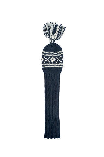 Knit wool fairway golf headcover in blue with Nordic cross pattern – Ørn Golf Co.