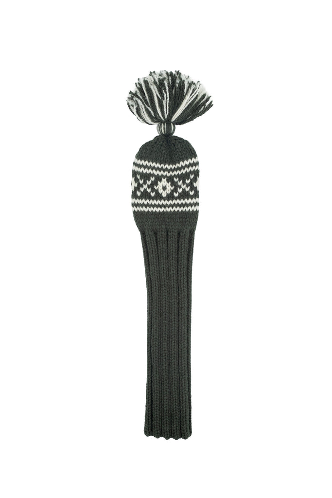Knit wool fairway golf headcover in green with Nordic cross pattern – Ørn Golf Co.