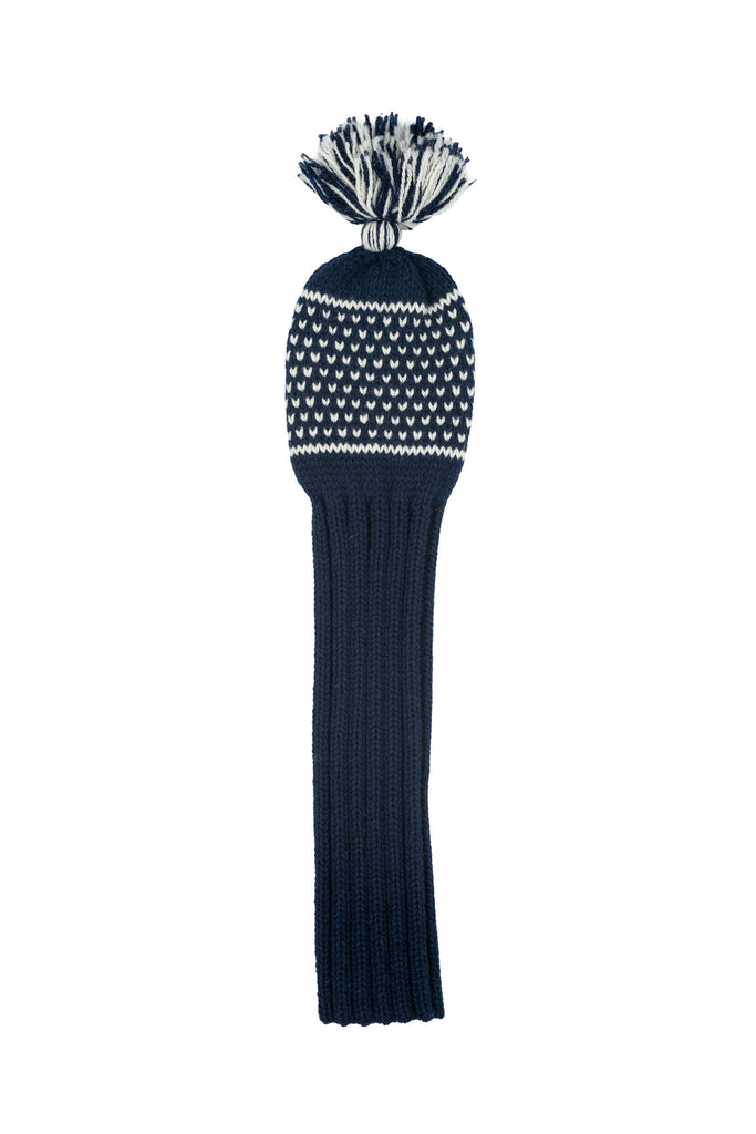 Knit wool driver golf headcover in blue with Nordic dot pattern – Ørn Golf Co.