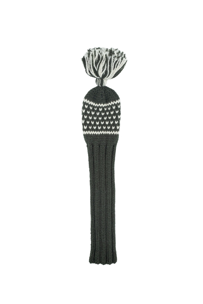 Knit wool hybrid golf headcover in green with Nordic dot pattern – Ørn Golf Co.