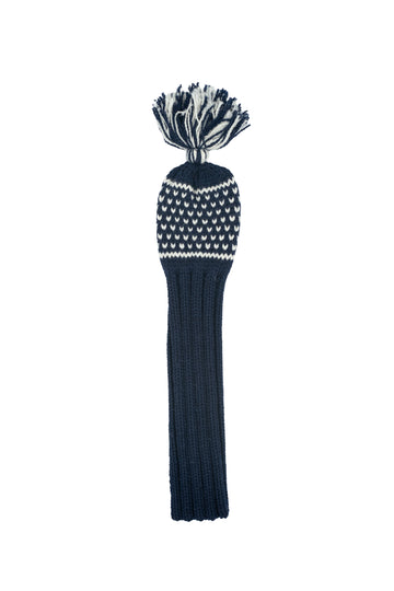Knit wool fairway golf headcover in blue with Nordic dot pattern – Ørn Golf Co.