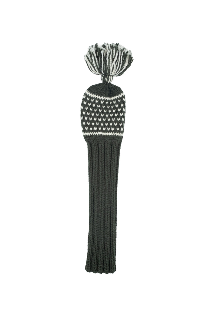 Knit wool fairway golf headcover in green with Nordic dot pattern – Ørn Golf Co.